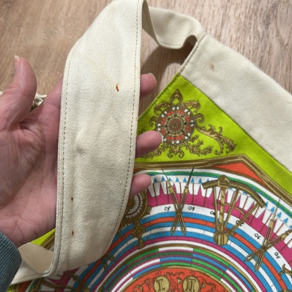 ECHO | Large Boho Trippy Clock Canvas Tote Bag - Picture 5 of 9